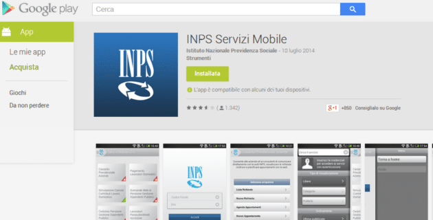 La nuova app Inps Servizi Mobile