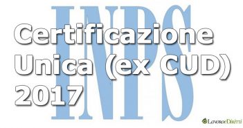 Certificazione Unica 2017 INPS (ex CUD)
