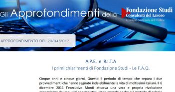 APE e RITA, approfondimento Fondazione Studi