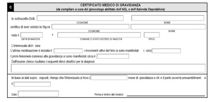 certificati di gravidanza online