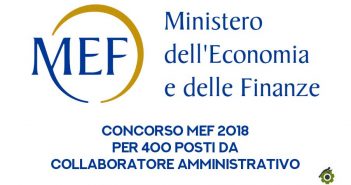 Concorso Ministero Economia e Finanze 2018